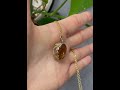 vintage ornate scroll large faceted citrine pendant necklace