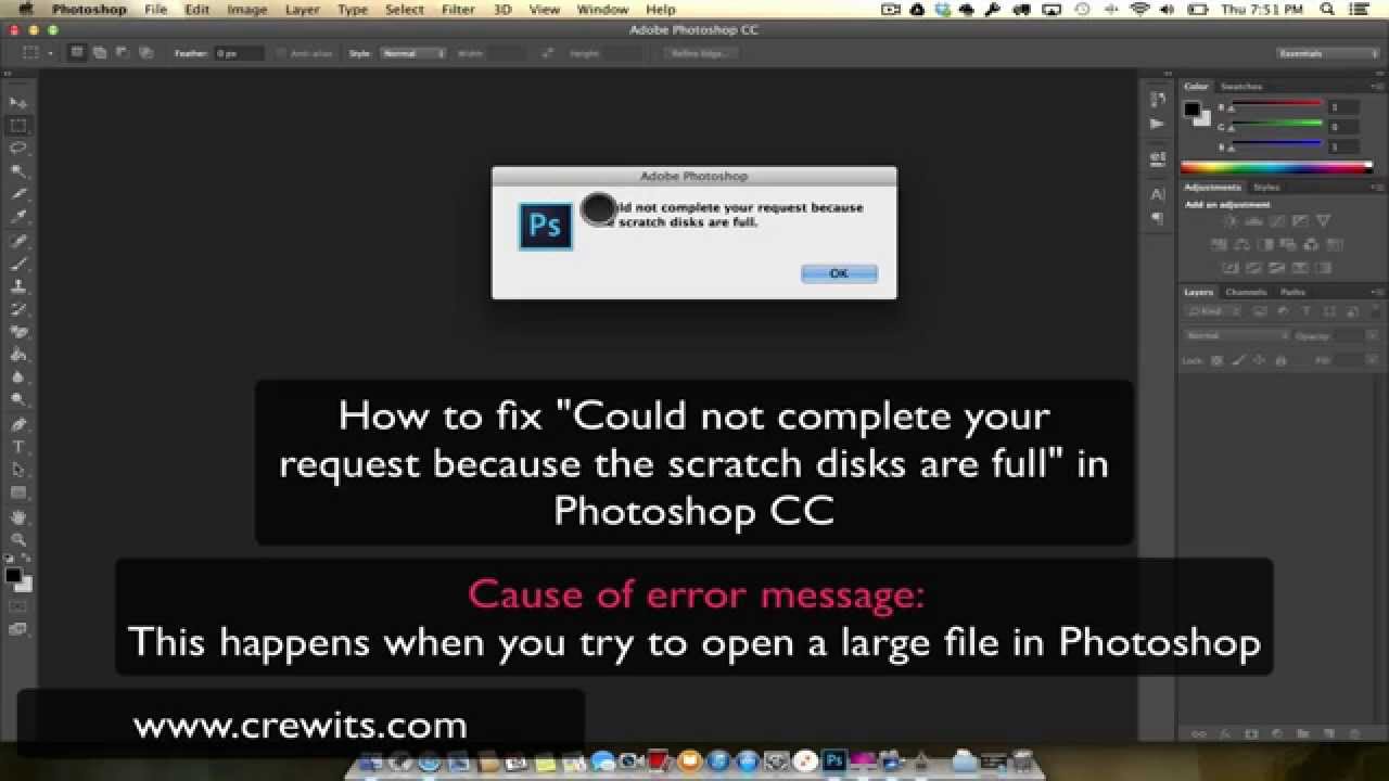 Could not complete your. Scratch Disks are Full Photoshop что делать. Photoshop Full Disk. The Photoshop Library Operation failed because the Scratch Disks are Full.. Could not complete your request because it is not a valid Photoshop.