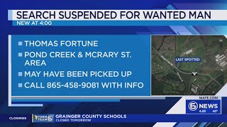 Search suspended for wanted suspect in Loudon County