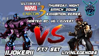 UMVC3 Thursday Night Smackdown Exhibition Series - iijokerii VS livinlegend26 FT7 Set