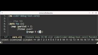 Clojure debugging with cider-nrepl ver0.9