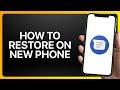 How To Restore Google Messages On New Phone Tutorial