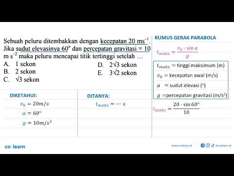 Sebuah Peluru Ditembakkan Dengan Kecepatan 20 Ms^-1 . Jika Sudut ...