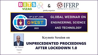 GWEST 2020 | Mr. Rakesh Tiwari - Keynote Session | BITS VIZAG | IFERP