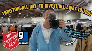 Trip to MASSIVE Thrift warehouse for Vintage shopping vlog and GIVING IT ALL AWAY!