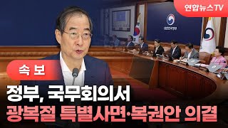 [속보] 정부, 국무회의서 광복절 특별사면·복권안 의결 / 연합뉴스TV (YonhapnewsTV)