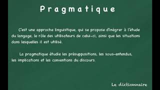 Définition du mot Pragmatique