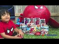 giant egg surprise opening spiderman superhero toys