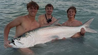 Catching Huge Tarpon & Sharks From The Beach | Fort Myers FL