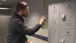 Lenox Solid Plastic Locker and Bradmar Partition Graffiti Removal