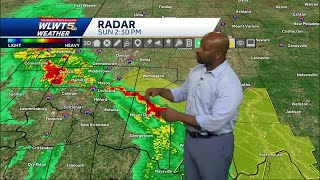 First line of storms starts to move out of Cincinnati region
