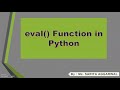 Use of eval Function in Python | Class 11 & 12 COMPUTER SCIENCE | CBSE