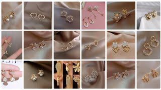 Latest diamond earrings/latest diamond studs design with price/stud/gold earrings design collection