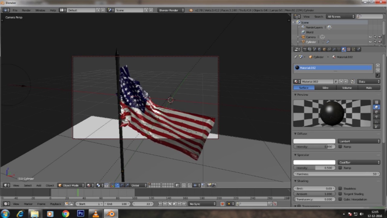 Blender Ncloth Tutorial Wind Blown Flag Simulation Hd Youtube