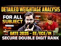 GATE 2025 EE / ECE | Strategy to Secure Double Digit Rank | All Subject Wise Weightage Analysis