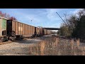 csxt 3135 es44ah u0026 295 cw44ac leads t362 11 loaded coal train sb pounding the a u0026 y diamond f.nc