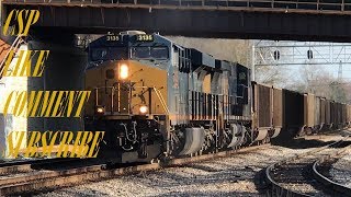 [CSXT]3135 [ES44AH] \u0026 295 CW44AC Leads T362-11 Loaded Coal Train SB Pounding The A \u0026 Y Diamond F.NC