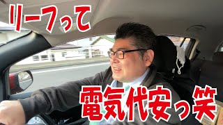 リーフにかかる電気代って予想以上に安い！