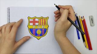 How to Draw FC Barcelona Logo Easy Step-by-Step / Easy Barcelona Football Club Drawing for Beginners