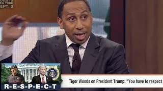 Stephen A Smith SLAMS Tiger Woods! “He’s Not BLACK”!