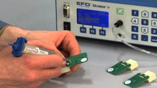 Ultimus™ V Dispensing Solder on Electronic Chips - Nordson EFD