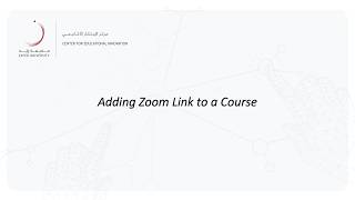 Adding Zoom Link to a Course
