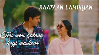raataan Lambiyan lyrics full song  #raataanlambiyan lyrics music 🎵#kiraadwani