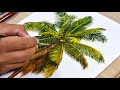 Watercolor Painting of a Coconut Tree