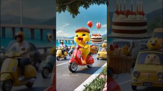 😱🔥💥The duck fell while riding an vespa and started crying #funny #duckshorts #bebek #ai #shorts