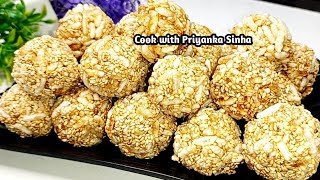 तिल मुरमुरे के लड्डू - Til Murmura ke Laddu - Murmura Laddu - Til ke laddu - Sankranti laddoo