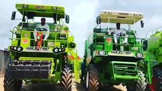 harjeet 997 combine harvester😀😃👈👉in punjab ready to cutting rice👍