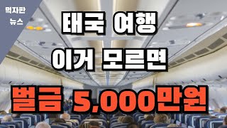 태국 여행! 아무 식당 들어가면 5000만원 벌금 나올 수 있어요