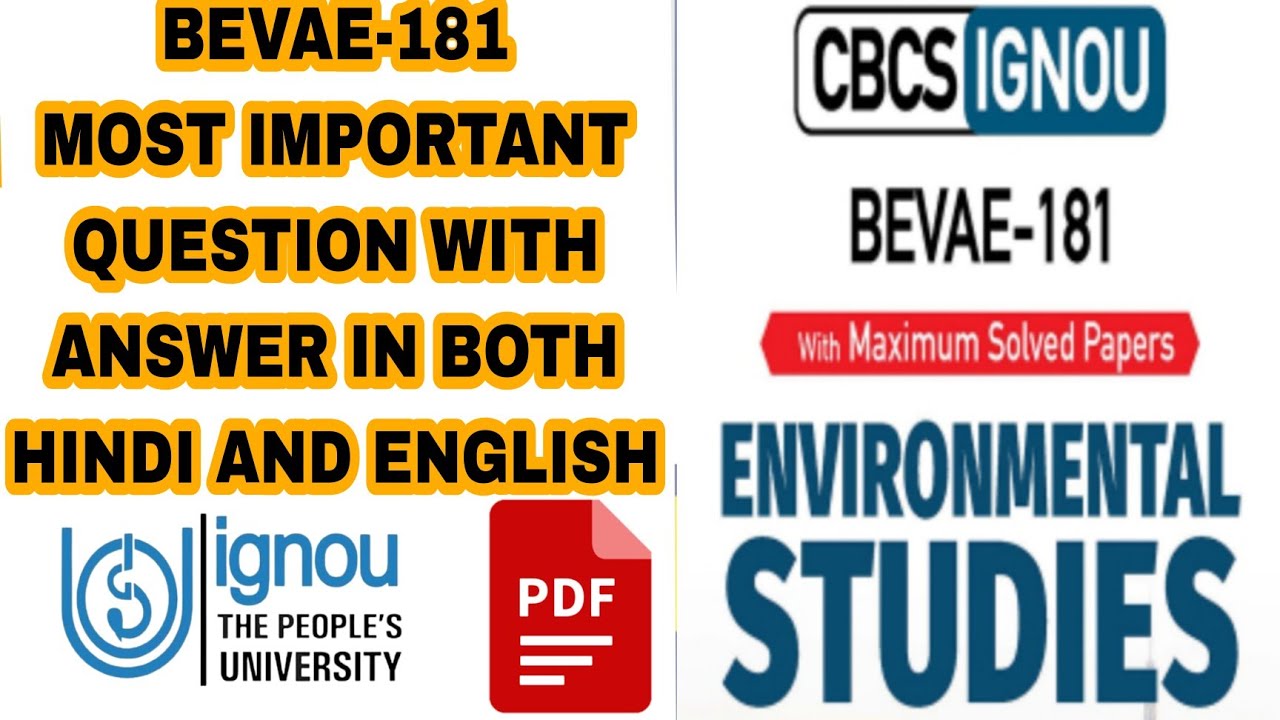 IGNOU BEVAE-181 IMPORTANT QUESTION ANSWER ENVIRONMENT STUDIES ...