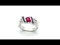 johareez 0.80ctw glass filled ruby u0026 black spinel .925 sterling silver ring