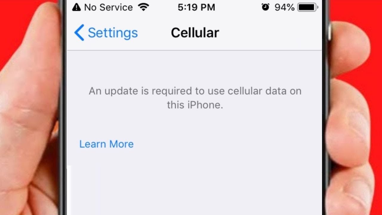 How To Fix " An Update Is Required To Use Cellular Data On This IPhone ...