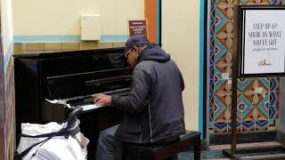 Random Stranger plays Peanuts Theme Song on Public Piano at Los Angeles Union Station