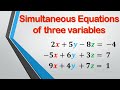 Simultaneous Equations of 3 Variables