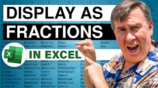 Excel - Display Decimal Numbers as Fractions - Episode 346