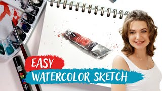 YOUR OWN WATERCOLOR SKETCH 🎨 in 10 MINUTES ONLY