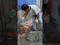 pouring concrete for house foundation with primitive tools classic construction construction