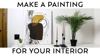 Easy Modern Abstract Painting for Home Decor Tutorial | Perfect Gift Idea