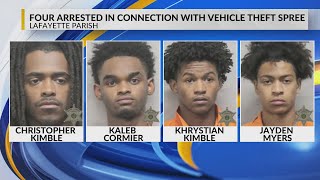 Four arrested in connection with Lafayette Parish vehicle theft spree