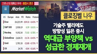 [클로징벨 나우] 기술주 랠리에도 방향성 잃은 증시 '역대급 부양책 vs 성급한 경제재개' / (증시, 증권)