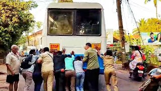 Traffic Chaos: Kadamba Bus Breakdown At Duler Mapusa Main Road ...