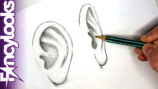 Cómo dibujar una oreja realista con lápiz - paso a paso
