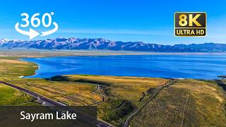 【VR360】China from Air: Sayram Lake 飞越赛里木湖 | VR Relaxation | Xinjiang