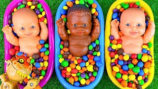 5 Minutes Satisfying Video | Mixing Funny Candy ASMR \u0026 Make Up in 3 Bathtubs with Magic M\u0026M's Slime