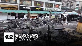 Several Herald Square Holiday Market booths destroyed by fire