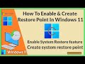 How To Enable & Create a Restore Point In Windows 11