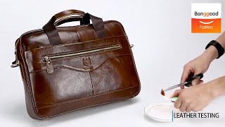 Bullcaptain Men Genuine Leather Handbag - Banggood Fashion